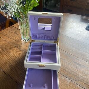 Elegant White and Purple Jewelry Box
